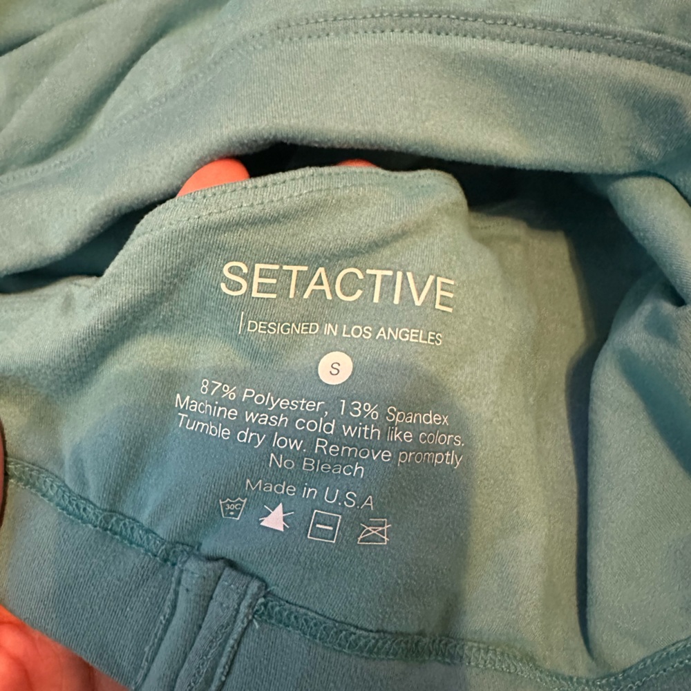 SET Active Light Blue Cross-Back Sports Bra & High-Waist Bike Shorts - Picture 4 of 4